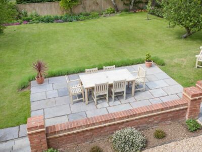 Garden wall patio installation Crawley